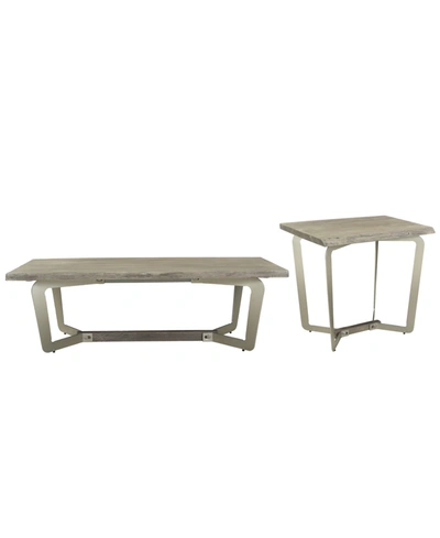 Furniture Waverly Cocktail Table And End Table Set In Sandblasted Gray