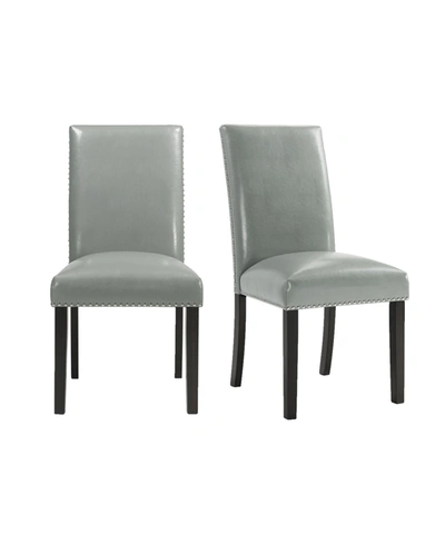 Picket House Furnishings Pia 2 Piece Faux Leather Dining Side Chair Set In Gray