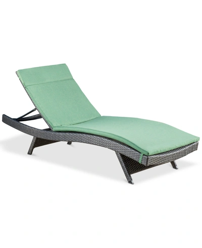 Noble House Hawkins Outdoor Chaise Lounge In Grey