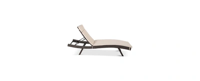Noble House Holtan Outdoor Wicker Adjustable Chaise Lounge In Brown