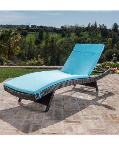 Noble House Carmel Outdoor Chaise Lounge In Aqua