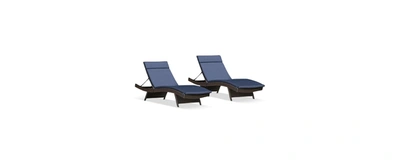 Noble House Aldin Outdoor Wicker Adjustable Chaise Lounge In Brown