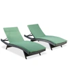 Noble House Hawkins Outdoor Chaise Lounge (set Of 2) In Grey