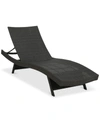 Noble House Graham Outdoor Chaise Lounge Chair In Grey
