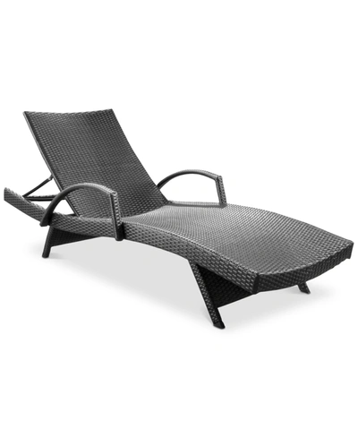 Noble House Maxwell Outdoor Chaise Lounge In Grey