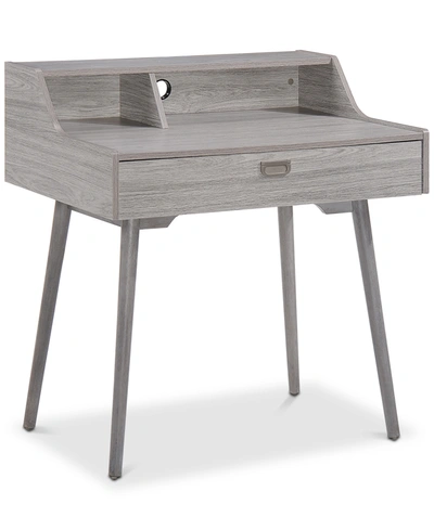 Noble House Lauren Mid Century Home Office Desk In Grey