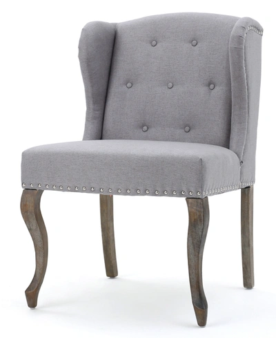 Noble House Colven Wingback Accent Chair In Light Grey