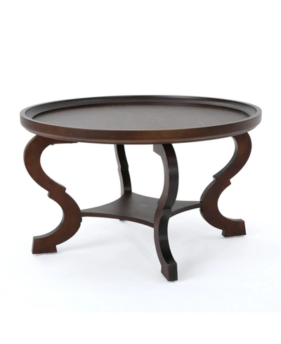 Noble House Althea Circular Coffee Table In Walnut