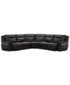 Furniture Lenardo 5-pc. Leather Sectional With 2 Power Motion Recliners, Created For Macy's In Espresso