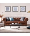 NICE LINK ALEXANDON LEATHER CHESTERFIELD TUFTED SOFA WITH ROLL ARM