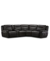 FURNITURE LENARDO 5-PC. LEATHER SECTIONAL WITH 2 POWER MOTION RECLINERS AND CONSOLE, CREATED FOR MACY'S