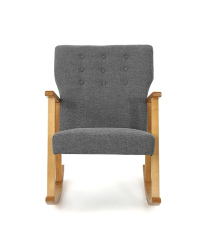 Noble House Harvey Rocking Chair In Grey