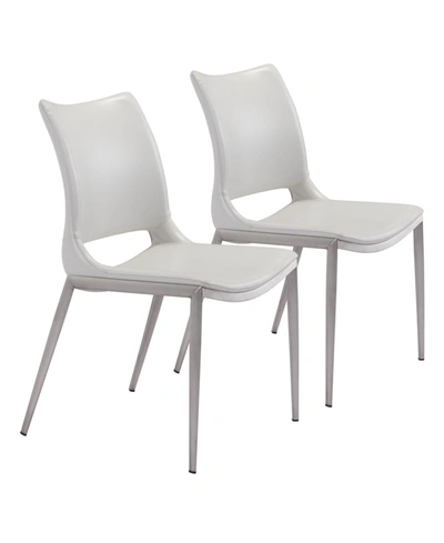 Zuo Ace Dining Chair, Set Of 2 In White