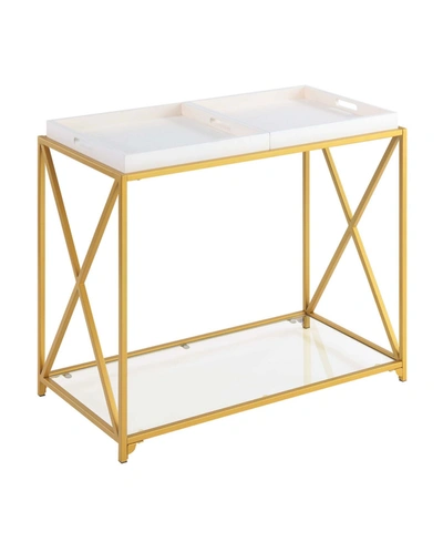 Convenience Concepts Saint Andrews Console Table In Gold-tone