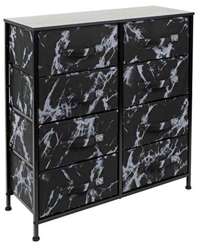 Sorbus Extra Wide Dresser Organizer With 8-drawers In Black Frame/black Marble