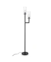 Hudson & Canal Basso Floor Lamp With Double Torchiere In Black