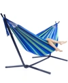 SORBUS DOUBLE HAMMOCK WITH STEEL STAND