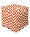 Majestic Home Goods Chevron Ottoman Pouf Cube With Removable Cover 17" X 17" In Burnt Oran