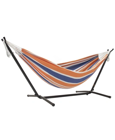 Vivere Cotton Hammock With Stand And Carry Bag In Orange Punch