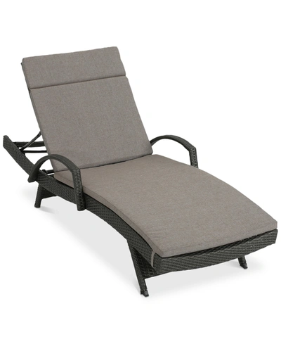 Noble House Baja Outdoor Chaise Lounge In Grey