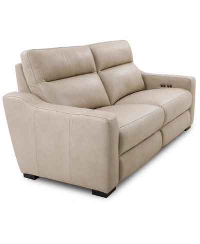 Furniture Gabrine 2-pc. Leather Sofa With 2 Power Recliners, Created For Macy's In Ivory