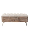 LUXEN HOME UPHOLSTERED WOOD BENCH