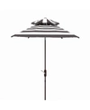Safavieh Uv Resistant Iris Fashion Line 9ft Auto Tilt Umbrella In Gray/white
