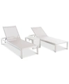Noble House Greyson Outdoor Chaise Lounge & Small End Table 3-pc. Set In Grey