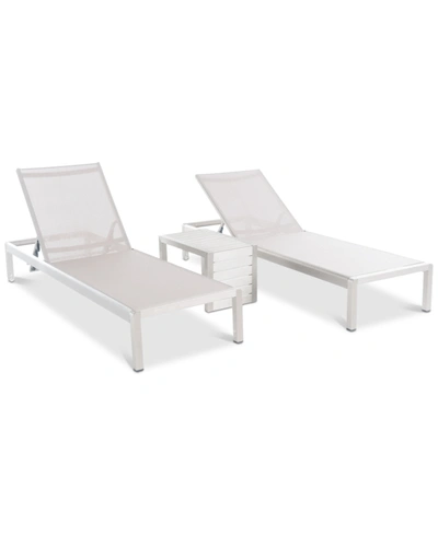 Noble House Greyson Outdoor Chaise Lounge & Small End Table 3-pc. Set