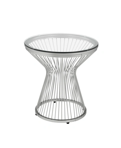 Picket House Furnishings Poppy Round End Table In Chrome