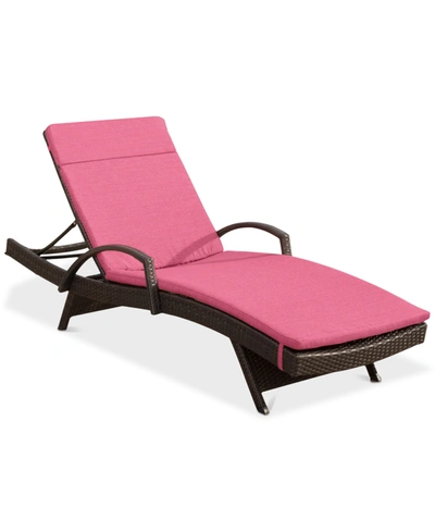 Noble House Mirage Outdoor Chaise Lounge In Grey