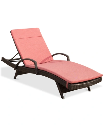 Noble House Maui Outdoor Chaise Lounge In Brown
