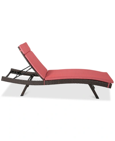 Noble House Justin Outdoor Chaise Lounge In Brown