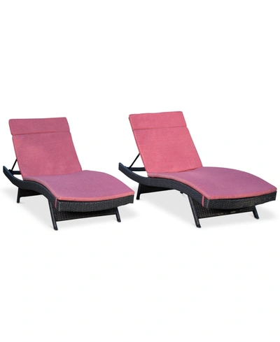 Noble House Mirage Outdoor Chaise Lounge (set Of 2) In Grey