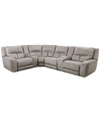 MWHOME CLOSEOUT! TERRINE 6-PC. FABRIC SECTIONAL WITH 2 POWER MOTION RECLINERS AND 2 USB CONSOLES, CREATED F