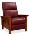 Furniture Harrison Leather Pushback Recliner In Fire