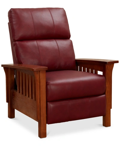 Furniture Harrison Leather Pushback Recliner In Fire