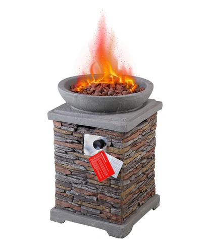 Modern Muse Outdoor Gas Fire Pit In Gray