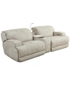 MWHOME SEBASTON 3-PC. FABRIC SOFA WITH 2 POWER MOTION RECLINERS AND 1 USB CONSOLE, CREATED FOR MACY'S