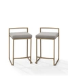 Crosley Harlowe Counter Stool Set, 2 Piece In Gray