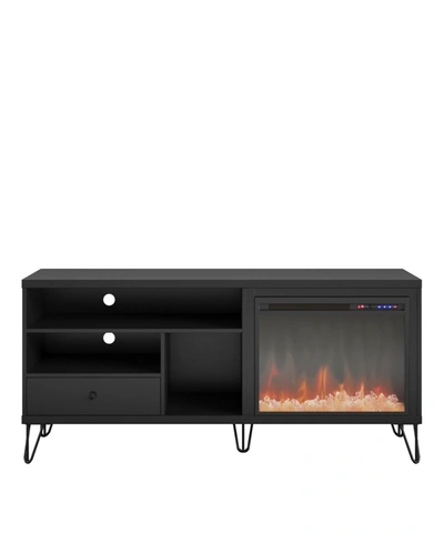 A Design Studio Maxwell Fireplace Tv Stand For Tvs Up To 65" In Black
