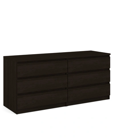 Tvilum Scottsdale 6 Drawer Double Dresser In Dark Brown