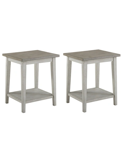 Furniture Of America Deldorra 1 Shelf Side Table, Set Of 2 In Gray