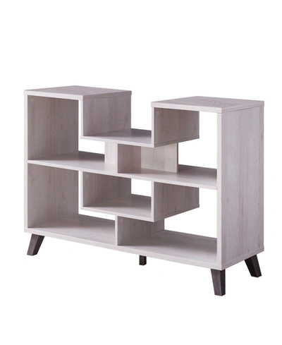 Furniture Of America Geddes 6 Shelf Console Table In White Oak