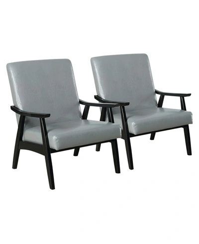 Furniture Of America Hillsdale Padded Accent Chair, Set Of 2 In Light Gray