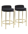 Lumisource Chloe Counter Stool - Set Of 2 In Black