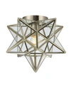 Jonathan Y Designs Stella 12 Moravian Star Metal Glass Led Flush Mount In Silver-tone