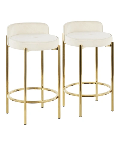 Lumisource Chloe Counter Stool - Set Of 2 In White