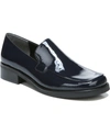 Franco Sarto Bocca Womens Solid Slip On Loafers In Midnight Faux Patent