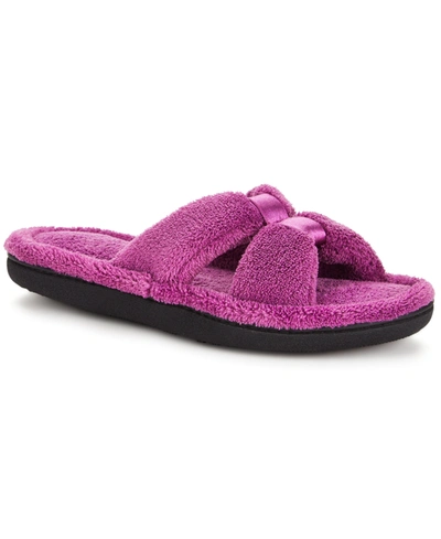Isotoner Signature Women's Micro Terry X-slide Slippers In Ultraviolet